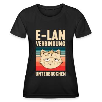 E-Lan Katze Katzen Katzenliebhaber lustige Katze - Frauen Funktions-T-Shirt - Schwarz - Vorne - AI Model Female 172 light (172cm)