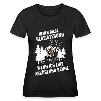 Immer diese Begeisterung Wandern - Frauen Funktions-T-Shirt - Schwarz - Vorne - AI Model Female 172 light (172cm)