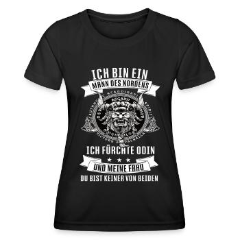 Wikinger Krieger Nordmann Axt Valhalla Nordmänner - Frauen Funktions-T-Shirt - Schwarz - Vorne - AI Model Female 172 light (172cm)