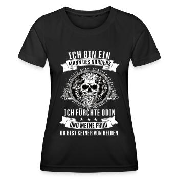 Wikinger Krieger Nordmann Axt Valhalla Nordmänner - Frauen Funktions-T-Shirt - Schwarz - Vorne - AI Model Female 172 light (172cm)