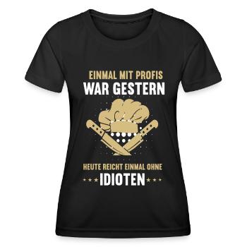 Einmal mit Profis Koch Köche Kochen Kochmütze - Frauen Funktions-T-Shirt - Schwarz - Vorne - AI Model Female 172 light (172cm)