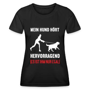 Mein Hund hört hervorragend Labrador Labbi Labbis - Frauen Funktions-T-Shirt - Schwarz - Vorne - AI Model Female 172 light (172cm)
