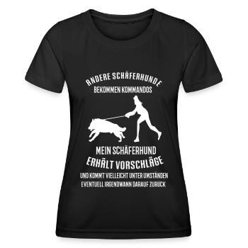 Andere Schäferhunde Deutscher Schäferhund Hund - Frauen Funktions-T-Shirt - Schwarz - Vorne - AI Model Female 172 light (172cm)