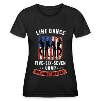 Linedance Country Western Tanzen Countrymusik - Frauen Funktions-T-Shirt - Schwarz - Vorne - AI Model Female 172 light (172cm)