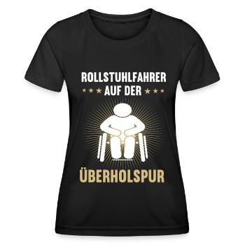 Rollstuhlfahrer auf der Überholspur Rollstuhl - Frauen Funktions-T-Shirt - Schwarz - Vorne - AI Model Female 172 light (172cm)