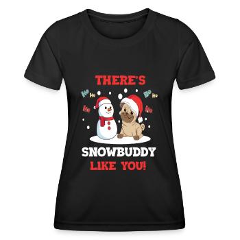 There is Snowbuddy like you Mops Möpse Mopshalter - Frauen Funktions-T-Shirt - Schwarz - Vorne - AI Model Female 172 light (172cm)