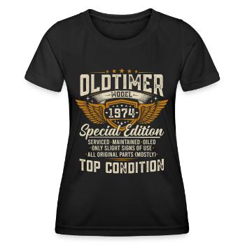 Vintage 1974 Vintage né cadeau d’anniversaire - T-shirt sport Femme - noir - Devant - AI Model Female 172 light (172cm)