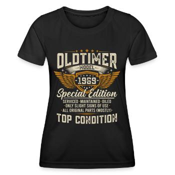 Oldtimer 1969 Jahrgang geboren Geburtstag Geschenk - Frauen Funktions-T-Shirt - Schwarz - Vorne - AI Model Female 172 light (172cm)