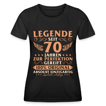 70 Jahre Legende Mann 70 Geburtstags - Frauen Funktions-T-Shirt - Schwarz - Vorne - AI Model Female 172 light (172cm)