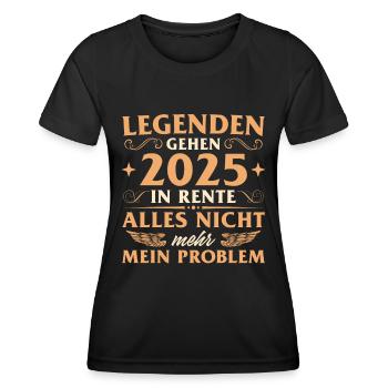 Ruhestand Legenden gehen 2025 in Rente - Frauen Funktions-T-Shirt - Schwarz - Vorne - AI Model Female 172 light (172cm)