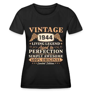 Vintage 1944 Jahrgang 80 Geburtstags - Frauen Funktions-T-Shirt - Schwarz - Vorne - AI Model Female 172 light (172cm)