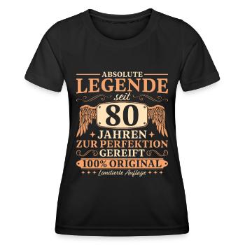 80 Geburtstag Vintage Legende seit 80 Jahren - Frauen Funktions-T-Shirt - Schwarz - Vorne - AI Model Female 172 light (172cm)