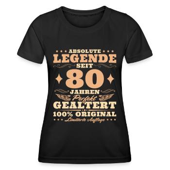 80 Geburtstag Perfekt Gealtert 80 Jahre - Frauen Funktions-T-Shirt - Schwarz - Vorne - AI Model Female 172 light (172cm)
