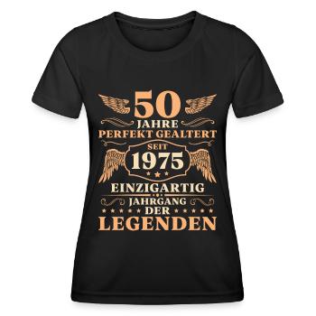 50 Geburtstag Perfekt Gealtert Jahrgang 1975 - Frauen Funktions-T-Shirt - Schwarz - Vorne - AI Model Female 172 light (172cm)