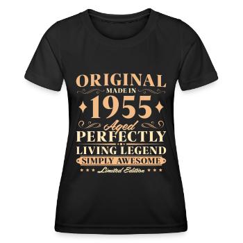 Original 1955 Jahrgang 70 Geburtstag - Frauen Funktions-T-Shirt - Schwarz - Vorne - AI Model Female 172 light (172cm)