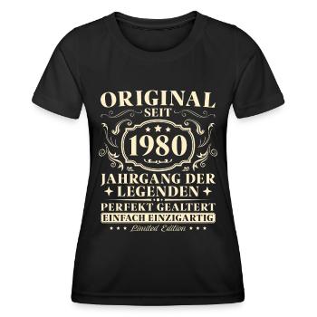 45 Jahre Original seit 1980 Jahrgang - Frauen Funktions-T-Shirt - Schwarz - Vorne - AI Model Female 172 light (172cm)