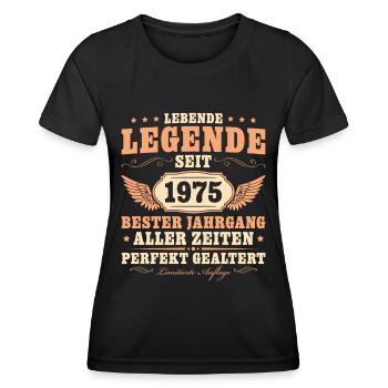 Vintage 1975 Bester Jahrgang Geburtstag - Frauen Funktions-T-Shirt - Schwarz - Vorne - AI Model Female 172 light (172cm)