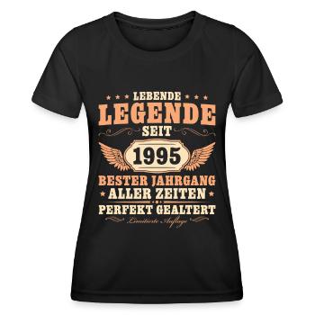 Vintage 1995 Bester Jahrgang Geburtstag - Frauen Funktions-T-Shirt - Schwarz - Vorne - AI Model Female 172 light (172cm)