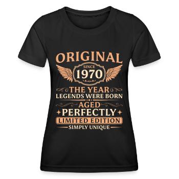 Original seit 1970 Jahrgang Geburtstag - Frauen Funktions-T-Shirt - Schwarz - Vorne - AI Model Female 172 light (172cm)