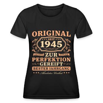Geburtstag 1945 Jahrgang 80 Jahre Geschenk - Frauen Funktions-T-Shirt - Schwarz - Vorne - AI Model Female 172 light (172cm)