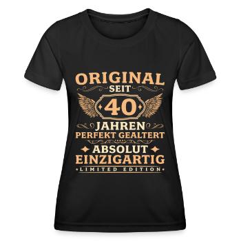 40. Geburtstag Absolut Einzigartig seit 40 Jahren - Frauen Funktions-T-Shirt - Schwarz - Vorne - AI Model Female 172 light (172cm)