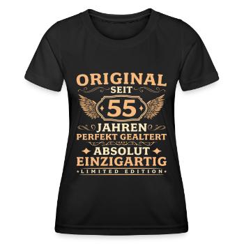 55. Geburtstag Absolut Einzigartig seit 55 Jahren - Frauen Funktions-T-Shirt - Schwarz - Vorne - AI Model Female 172 light (172cm)
