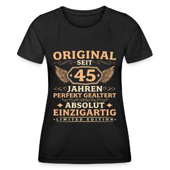 45. Geburtstag Absolut Einzigartig seit 45 Jahren - Frauen Funktions-T-Shirt - Schwarz - Vorne - AI Model Female 172 light (172cm)