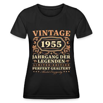 70. Geburtstag Einzigartig seit 1955 Jahrgang - Frauen Funktions-T-Shirt - Schwarz - Vorne - AI Model Female 172 light (172cm)