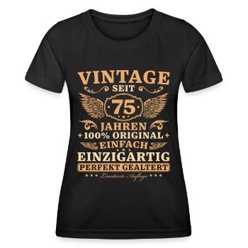 75 Jahre Einfach Einzigartig 75. Geburtstag - Frauen Funktions-T-Shirt - Schwarz - Vorne - AI Model Female 172 light (172cm)