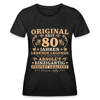 80 Jahre Absolut Einzigartig 80. Geburtstag - Frauen Funktions-T-Shirt - Schwarz - Vorne - AI Model Female 172 light (172cm)