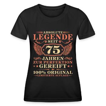 75 Jahre Absolute Legende 75. Geburtstag Geschenk - Frauen Funktions-T-Shirt - Schwarz - Vorne - AI Model Female 172 light (172cm)