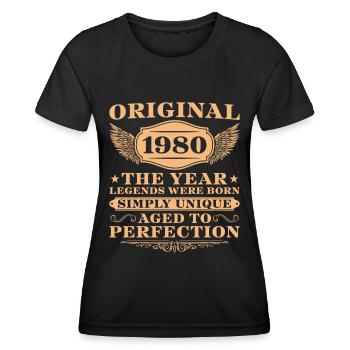 Jahrgang 1980 Geburtstag Einfach Einzigartig - Frauen Funktions-T-Shirt - Schwarz - Vorne - AI Model Female 172 light (172cm)