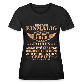 55. Geburtstag Einfach Einmalig seit 55 Jahren - Frauen Funktions-T-Shirt - Schwarz - Vorne - AI Model Female 172 light (172cm)