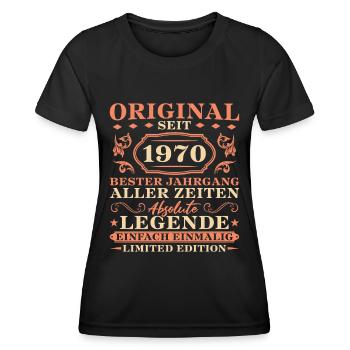 Original seit 1970 Jahrgang Geburtstag - Frauen Funktions-T-Shirt - Schwarz - Vorne - AI Model Female 172 light (172cm)