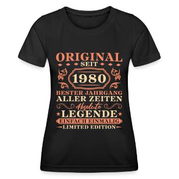 Original seit 1980 Jahrgang Geburtstag - Frauen Funktions-T-Shirt - Schwarz - Vorne - AI Model Female 172 light (172cm)