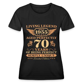 1955 Jahrgang geboren Einzigartig 70 Geburtstag - Frauen Funktions-T-Shirt - Schwarz - Vorne - AI Model Female 172 light (172cm)
