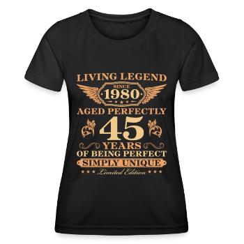 1980 Jahrgang geboren Einzigartig 45 Geburtstag - Frauen Funktions-T-Shirt - Schwarz - Vorne - AI Model Female 172 light (172cm)