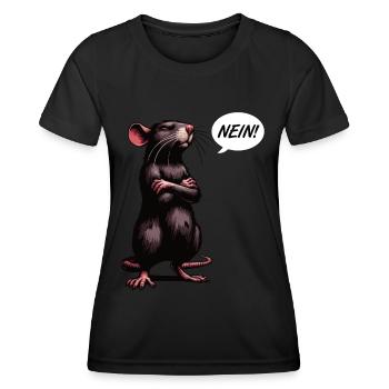 Nein Ratte Ratten Rattenbesitzer Rattenliebhaber - Frauen Funktions-T-Shirt - Schwarz - Vorne - AI Model Female 172 light (172cm)