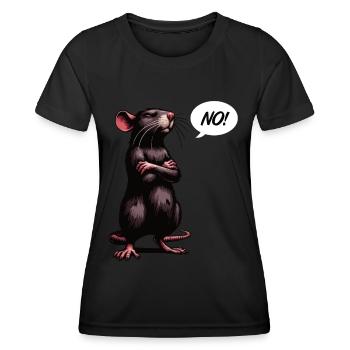 No Rat, Ratten, Rattenbesitz, Rattenliebhaber, Rattenliebhaber - Women's Functional T-Shirt - black - Front - AI Model Female 172 light (172cm)