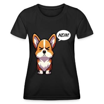 Nein Corgi Corgis Welsh Corgi Corgibesitzer Corgis - Frauen Funktions-T-Shirt - Schwarz - Vorne - AI Model Female 172 light (172cm)