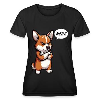 Nein Corgi Corgis Welsh Corgi Corgibesitzer Corgis - Frauen Funktions-T-Shirt - Schwarz - Vorne - AI Model Female 172 light (172cm)