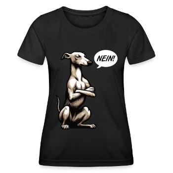 Nein Whippet Windhund Whippets Windhundbesitzer - Frauen Funktions-T-Shirt - Schwarz - Vorne - AI Model Female 172 light (172cm)