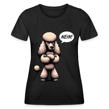 Nein Pudel Pudelbesitzer Pudelliebhaber Pudelhund - Frauen Funktions-T-Shirt - Schwarz - Vorne - AI Model Female 172 light (172cm)