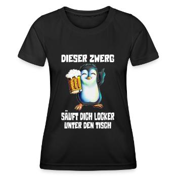 Dieser Zwerg säuft dich locker unter den Tisch - Frauen Funktions-T-Shirt - Schwarz - Vorne - AI Model Female 172 light (172cm)