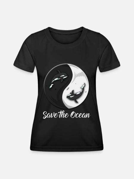 Wal Forscher Tierschutz Orca Wale sauberer Ozean - Funktionsshirt til damer - sort
