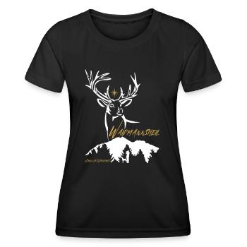 Hunter Gift Waidmannsheil-Jagen est la conservation de la nature - T-shirt sport Femme - noir - Devant - AI Model Female 172 light (172cm)