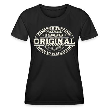 Original December 1968 54th Birthday Gift - Women's Functional T-Shirt - black - Front - AI Model Female 172 light (172cm)