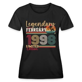 Né 1998 février 25th anniversaire cadeau homme - T-shirt sport Femme - noir - Devant - AI Model Female 172 light (172cm)