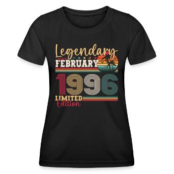 Né le 27 février 1996 Homme cadeau - T-shirt sport Femme - noir - Devant - AI Model Female 172 light (172cm)