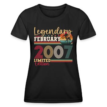 Year 2007 February 16th birthday Gift man - Women's Functional T-Shirt - black - Front - AI Model Female 172 light (172cm)